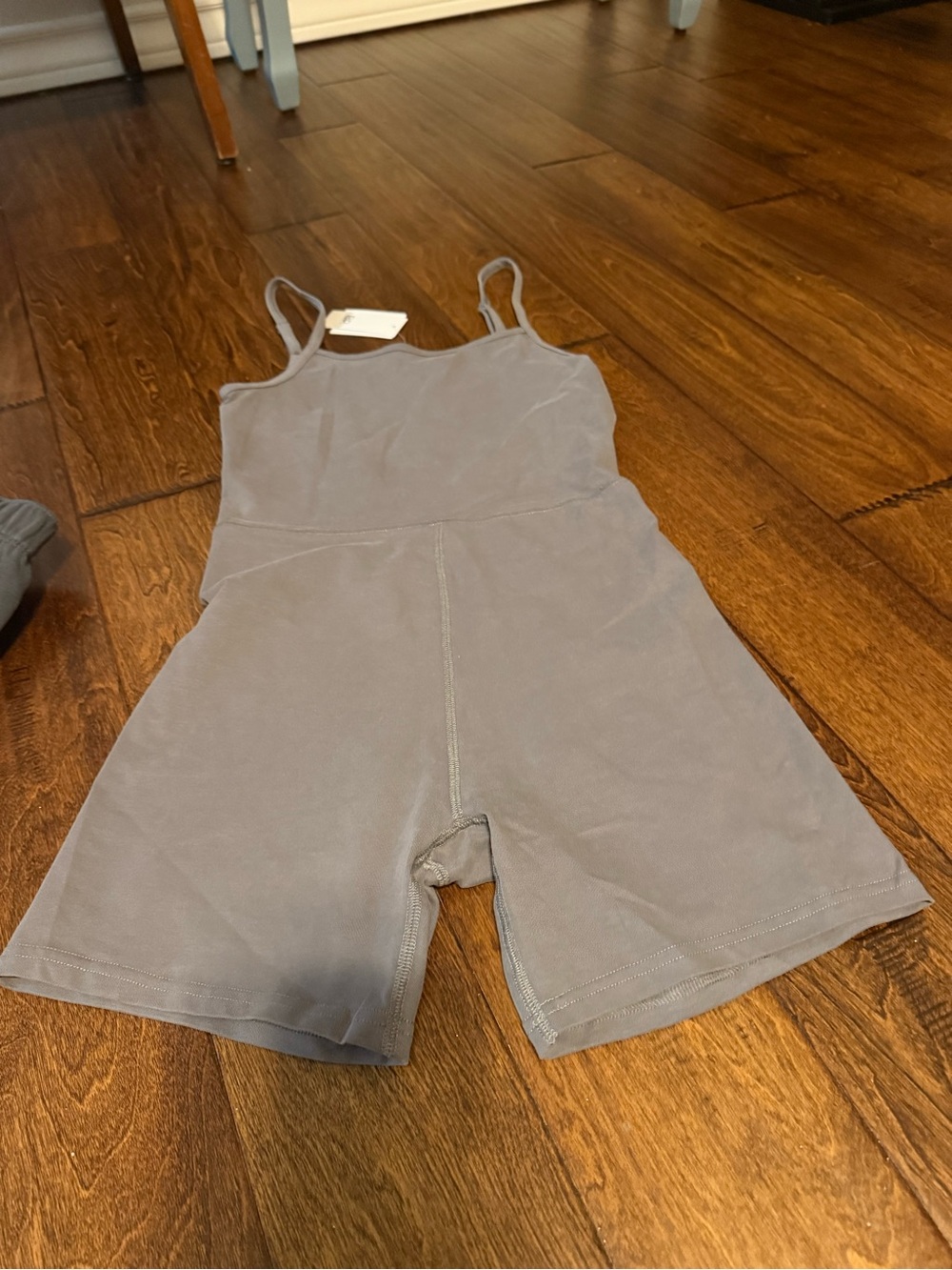 Women’s Gray Stretch Biker Romper